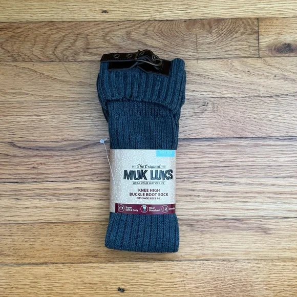 Muk Luks Buckle Knee High Socks - Picture 2 of 6